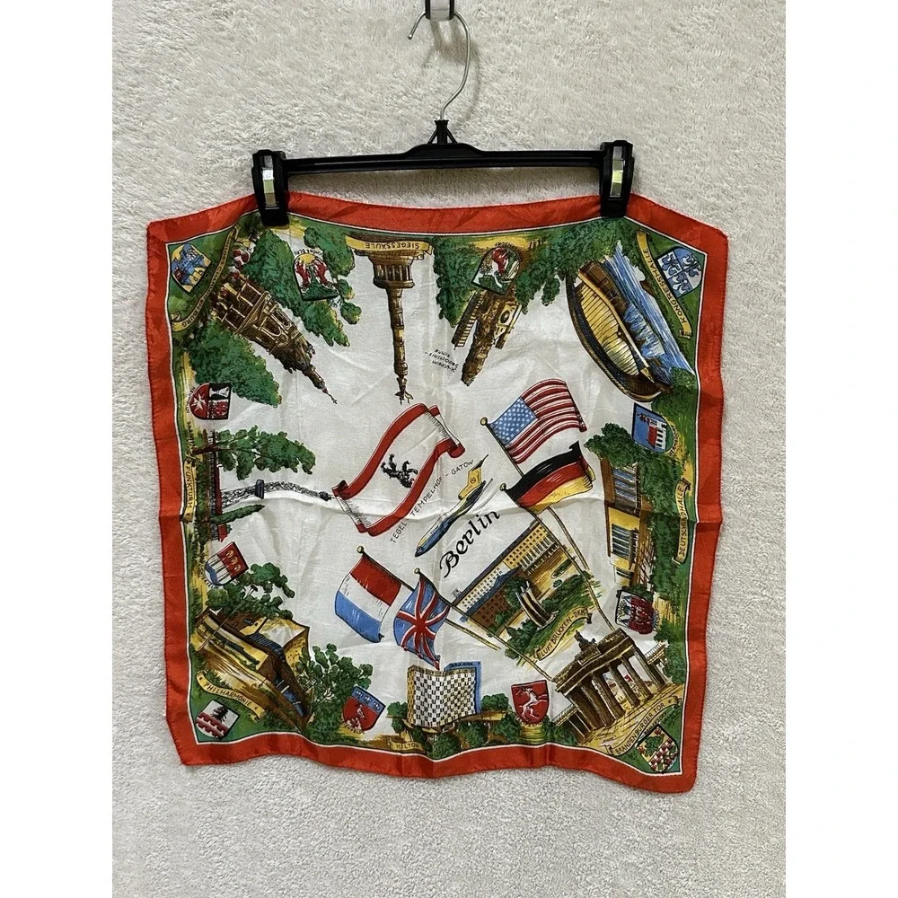 Vintage Hanky / Scarf BERLIN Travel‎ Souvenir Tourist Square